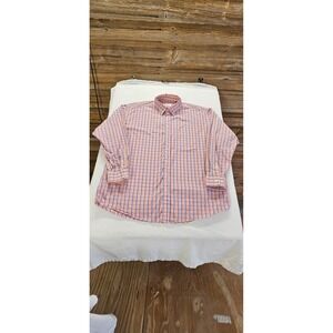 Tuttle Distinctive Sportswear Mens XXL Orange Blue Plaid Button Down Shirt LS